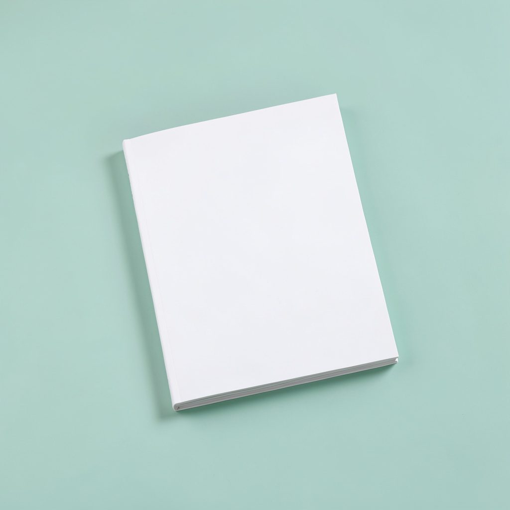 Crisp studio photograph of a service manual booklet resting on a soft sage-green seamless backdrop with clean shadows, natural lighting, and a calm instructional mood.